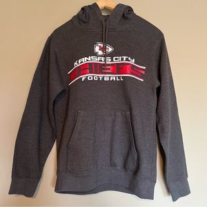 Kansas City Chiefs ❤️💛 Football Charcoal Grey Hooded Sweatshirt Small